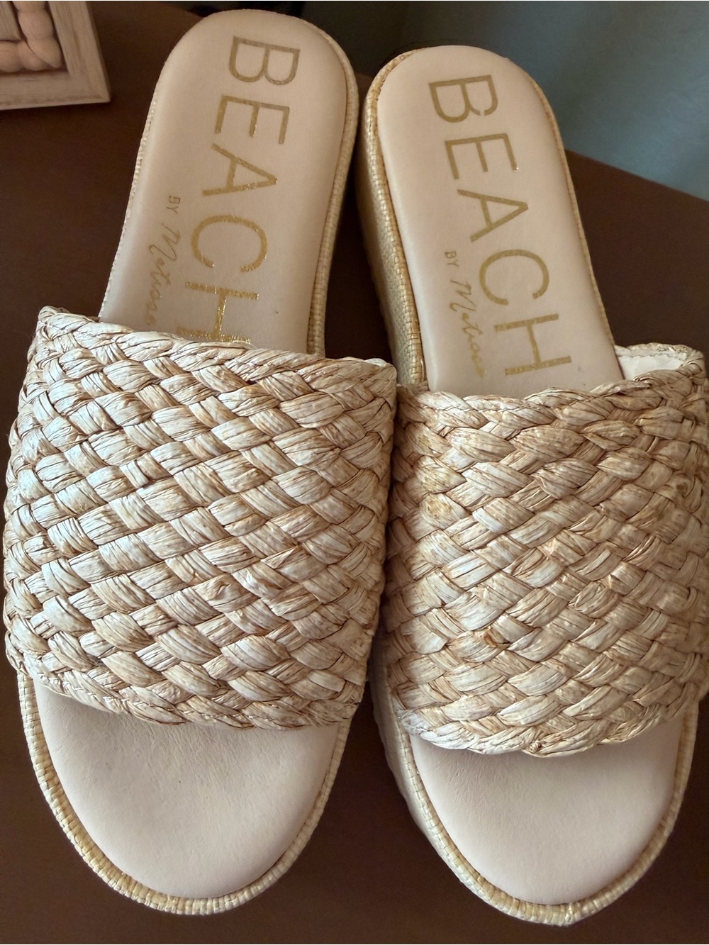 Women's Cream Braided Slide Sandals from BEACH by Matisse